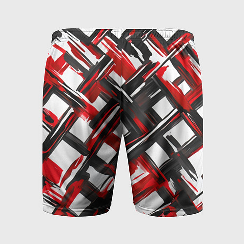Мужские спортивные шорты Красные и чёрные мазки / 3D-принт – фото 2