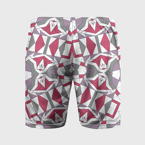 Мужские спортивные шорты Геометрический узор красно серый / 3D-принт – фото 2
