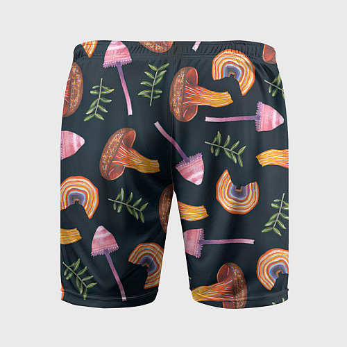 Мужские спортивные шорты Goblincore - болотные грибы / 3D-принт – фото 2