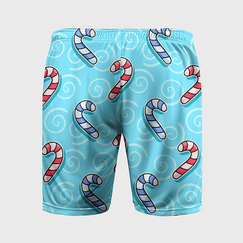Мужские спортивные шорты Новогодний леденец трость / 3D-принт – фото 2