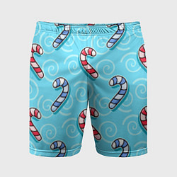 Шорты спортивные мужские Новогодний леденец трость, цвет: 3D-принт