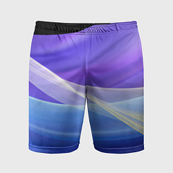 Шорты спортивные мужские Фиолетовая и голубая абстракция, цвет: 3D-принт