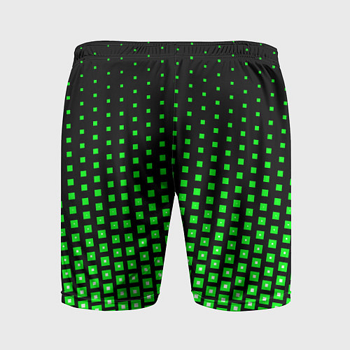 Мужские спортивные шорты Зелёные квадраты / 3D-принт – фото 2