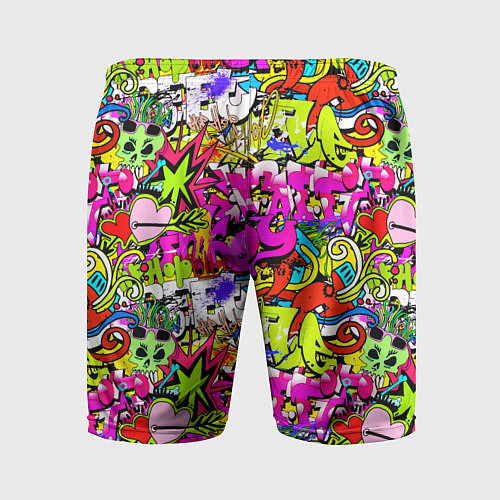 Мужские спортивные шорты Цветное граффити / 3D-принт – фото 2