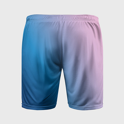Мужские спортивные шорты Розово-синий диагональный градиент / 3D-принт – фото 2
