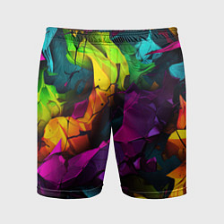 Мужские спортивные шорты Яркие разноцветные краски