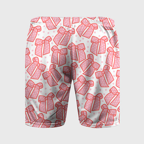 Мужские спортивные шорты Узор с розовыми бантами в горошек / 3D-принт – фото 2