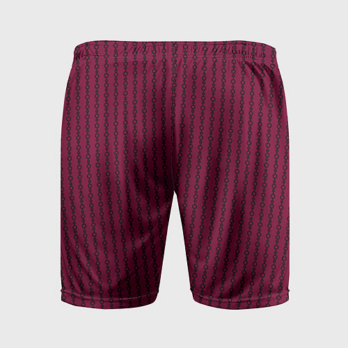 Мужские спортивные шорты Полосы цепочки красно-пурпурный / 3D-принт – фото 2