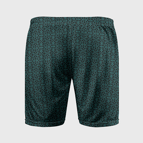 Мужские спортивные шорты Ажурный тёмно-зелёный / 3D-принт – фото 2