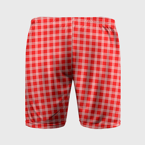 Мужские спортивные шорты Красно-белый клетчатый / 3D-принт – фото 2