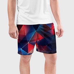 Шорты спортивные мужские Синяя геометрическая абстракция, цвет: 3D-принт — фото 2