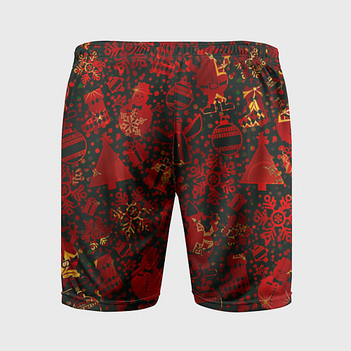 Мужские спортивные шорты Ёлочные игрушки и ёлки / 3D-принт – фото 2