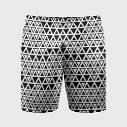 Шорты спортивные мужские Треугольники чёрные и белые, цвет: 3D-принт