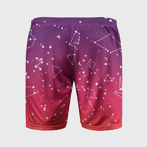 Мужские спортивные шорты Созвездия в розовом небе / 3D-принт – фото 2