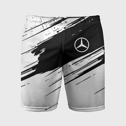 Мужские спортивные шорты Mercedes benz краски чернобелая геометрия