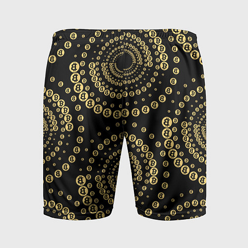Мужские спортивные шорты Золотой Биткоин на черном / 3D-принт – фото 2