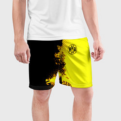 Шорты спортивные мужские Borussia fc sport краски, цвет: 3D-принт — фото 2