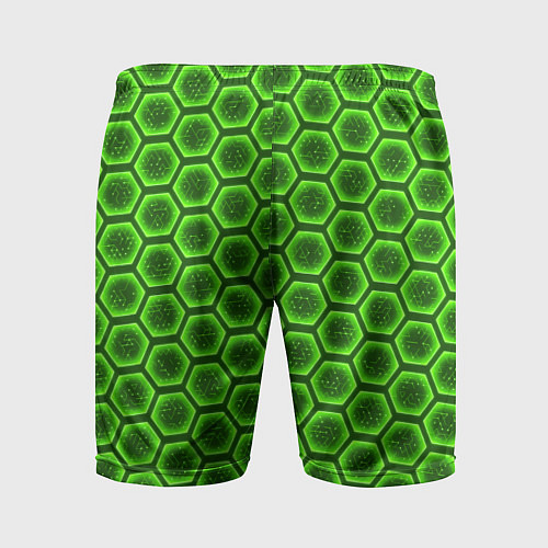 Мужские спортивные шорты Энергетический щит - зеленый / 3D-принт – фото 2