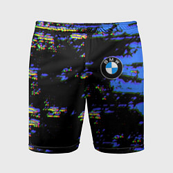 Шорты спортивные мужские BMW краски абстракция, цвет: 3D-принт