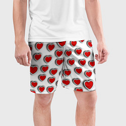 Шорты спортивные мужские Стикеры наклейки сердечки объемные, цвет: 3D-принт — фото 2