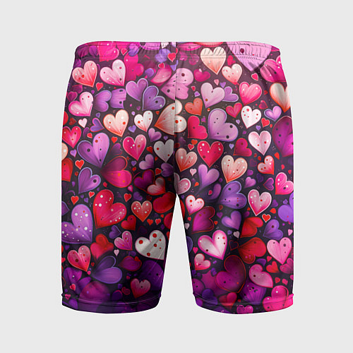 Мужские спортивные шорты Множество сердец / 3D-принт – фото 2
