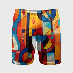 Мужские спортивные шорты Абстракция из ярких цветов и геометрических фигур