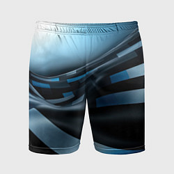Мужские спортивные шорты Черно-синий абстрактный спортивный стиль
