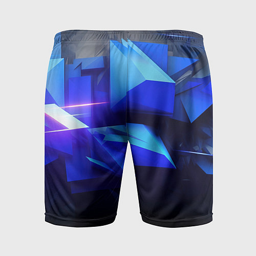 Мужские спортивные шорты Black blue background abstract / 3D-принт – фото 2