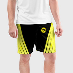 Шорты спортивные мужские Borussia geometry yellow, цвет: 3D-принт — фото 2