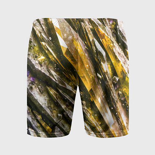 Мужские спортивные шорты Драгоценные кристаллы жёлтые / 3D-принт – фото 2