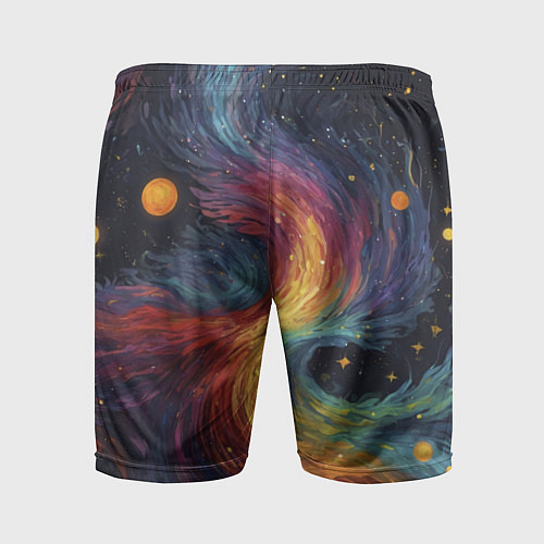 Мужские спортивные шорты Звездный вихрь абстрактная живопись / 3D-принт – фото 2