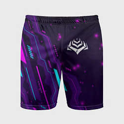 Шорты спортивные мужские Warframe neon gaming, цвет: 3D-принт