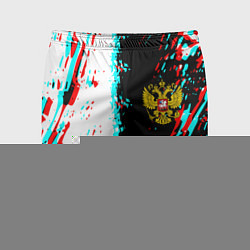 Шорты спортивные мужские Россия глитч краски текстура спорт, цвет: 3D-принт