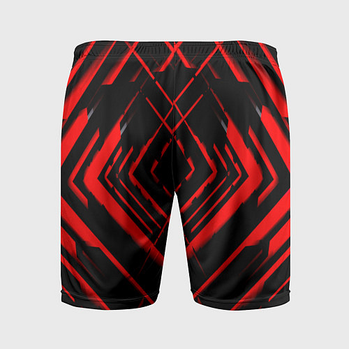 Мужские спортивные шорты Красные линии ромб / 3D-принт – фото 2