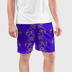 Шорты спортивные мужские Контурные цветы на фиолетовом фоне, цвет: 3D-принт — фото 2