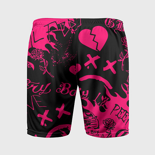 Мужские спортивные шорты Lil peep pink steel rap / 3D-принт – фото 2