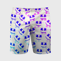 Шорты спортивные мужские Marshmello pattern neon, цвет: 3D-принт