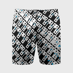 Шорты спортивные мужские Абстрактный узор на чёрном фоне, цвет: 3D-принт