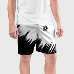 Шорты спортивные мужские Биткоин текстура крипта, цвет: 3D-принт — фото 2