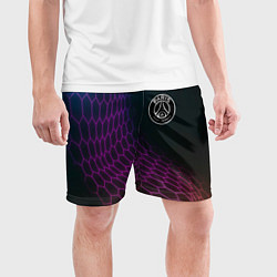 Шорты спортивные мужские PSG футбольная сетка, цвет: 3D-принт — фото 2