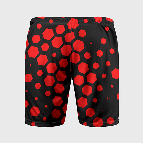 Мужские спортивные шорты Красные соты броня / 3D-принт – фото 2