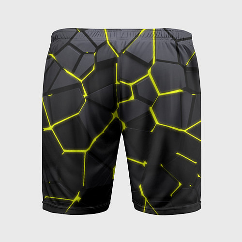 Мужские спортивные шорты Желтые плиты киберпанк / 3D-принт – фото 2