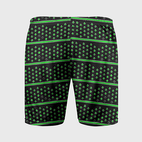 Мужские спортивные шорты Зелёные круги и полосы / 3D-принт – фото 2