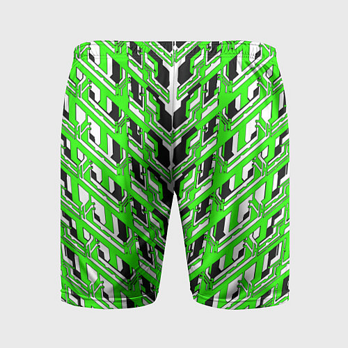 Мужские спортивные шорты Зелёная техно броня / 3D-принт – фото 2
