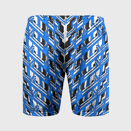 Мужские спортивные шорты Синяя техно броня / 3D-принт – фото 2