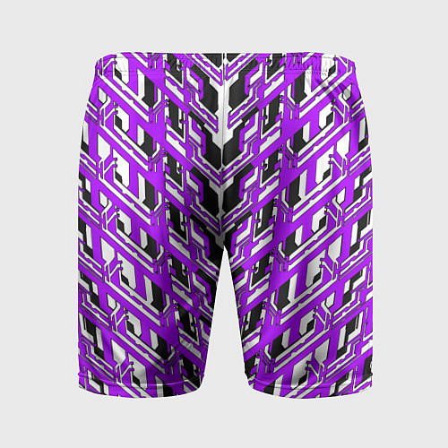 Мужские спортивные шорты Фиолетовая техно броня / 3D-принт – фото 2