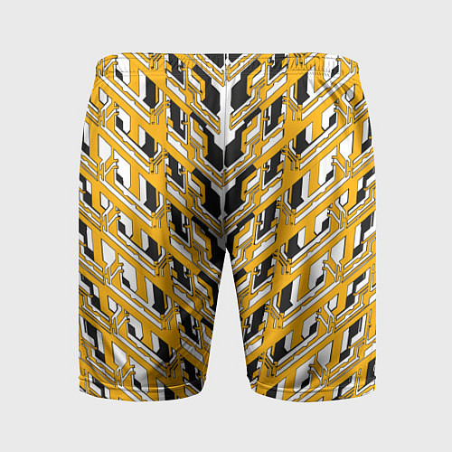 Мужские спортивные шорты Жёлтая техно броня / 3D-принт – фото 2