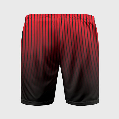 Мужские спортивные шорты Красно-чёрный градиент в полоску / 3D-принт – фото 2