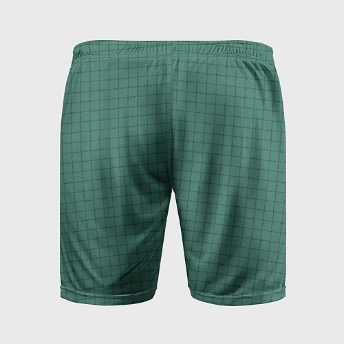 Мужские спортивные шорты Патиново-зелёный в клетку / 3D-принт – фото 2