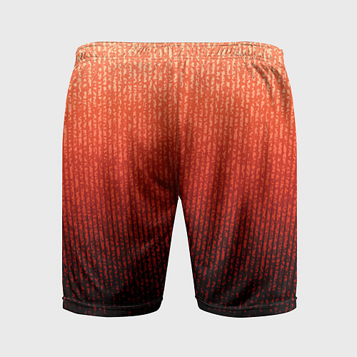 Мужские спортивные шорты Полосатый градиент оранжево-красный в чёрный / 3D-принт – фото 2